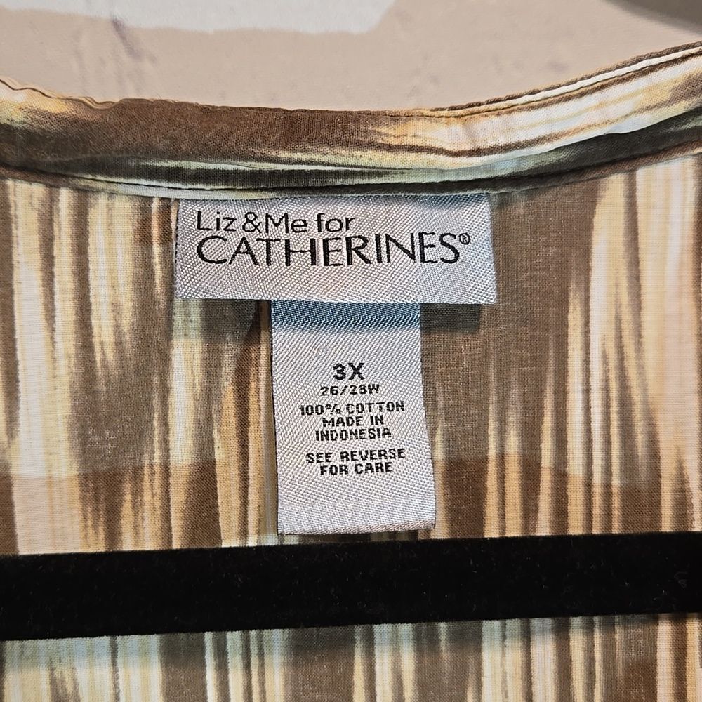 Catherines plus size 3X cotton brown top - Picture 4 of 9